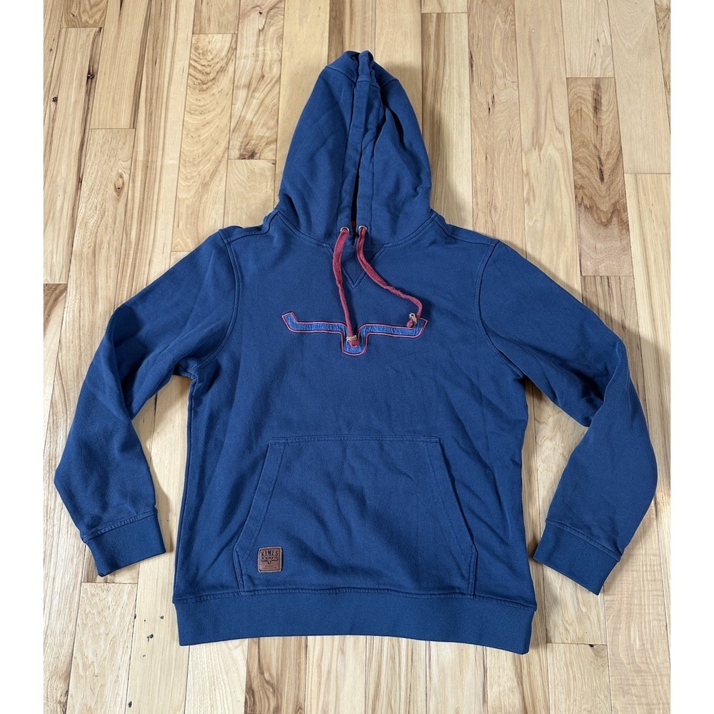 Kimes Ranch Hoodie Mens Small Navy Pullover Logo Sweatshirt Cowboy 100% Cotton
